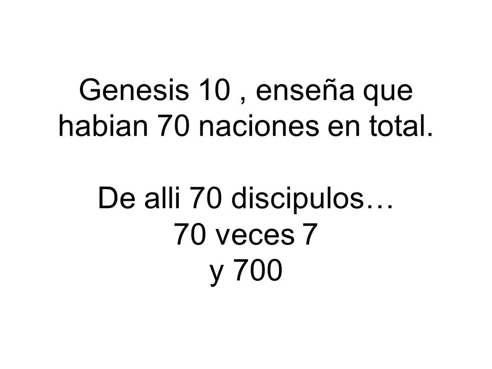 Genesis 10 , enseña que habian 70 naciones en total