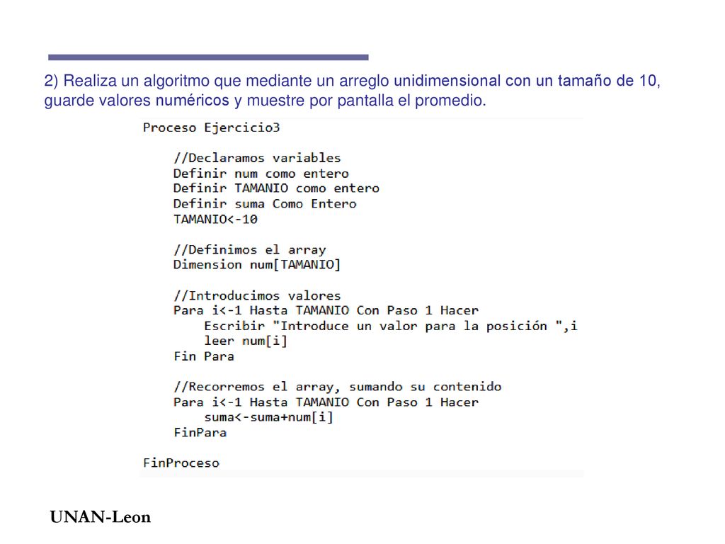 2) Realiza un algoritmo que mediante un arreglo unidimensional con un tamaño de 10, guarde valores numéricos y muestre por pantalla el promedio.