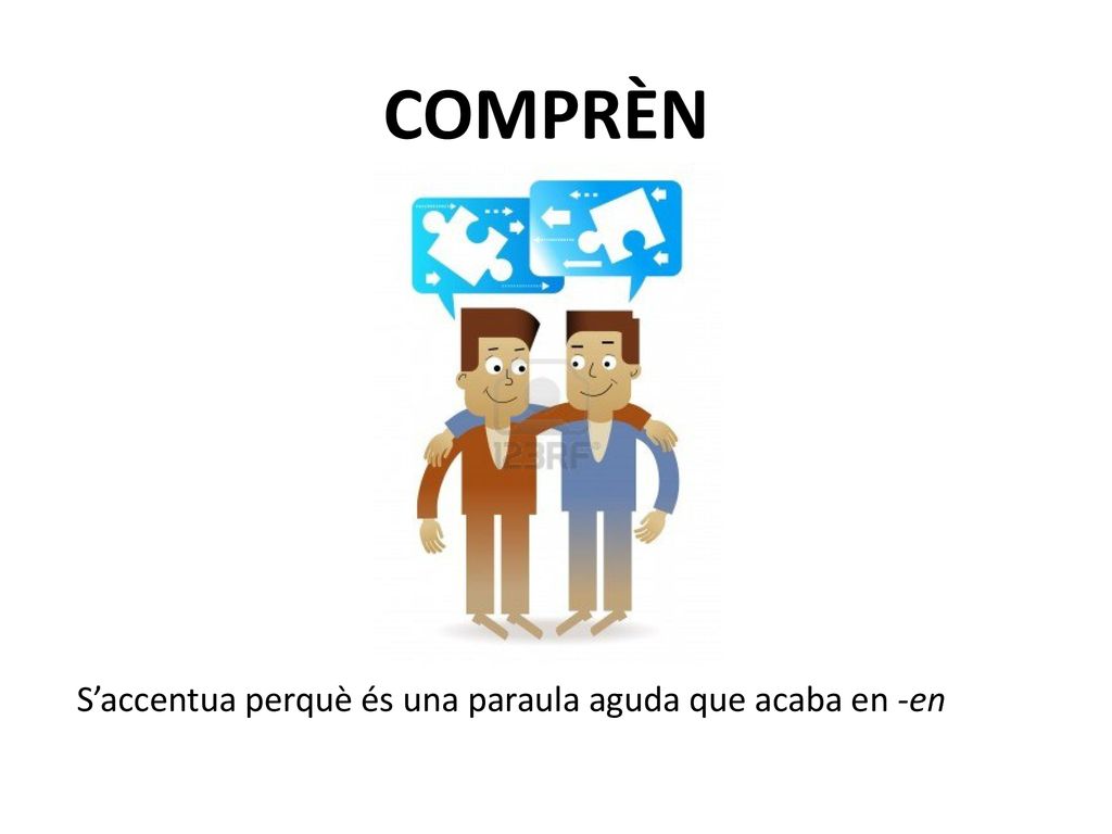 COMPRÈN S’accentua perquè és una paraula aguda que acaba en -en