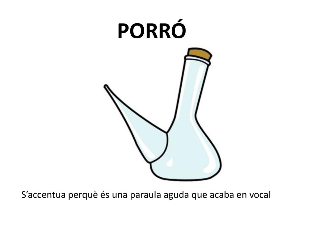 PORRÓ S’accentua perquè és una paraula aguda que acaba en vocal