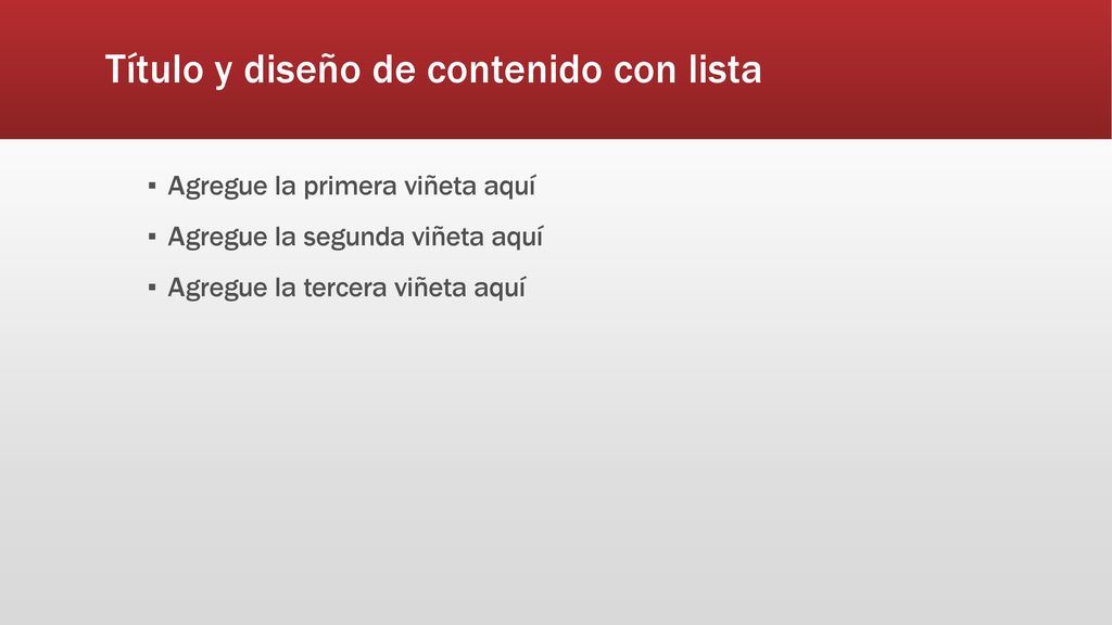 Título y diseño de contenido con lista