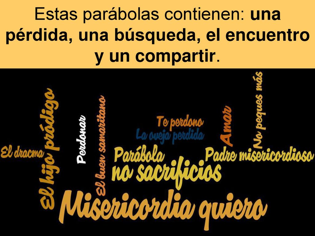 Estas parábolas contienen: una pérdida, una búsqueda, el encuentro y un compartir.