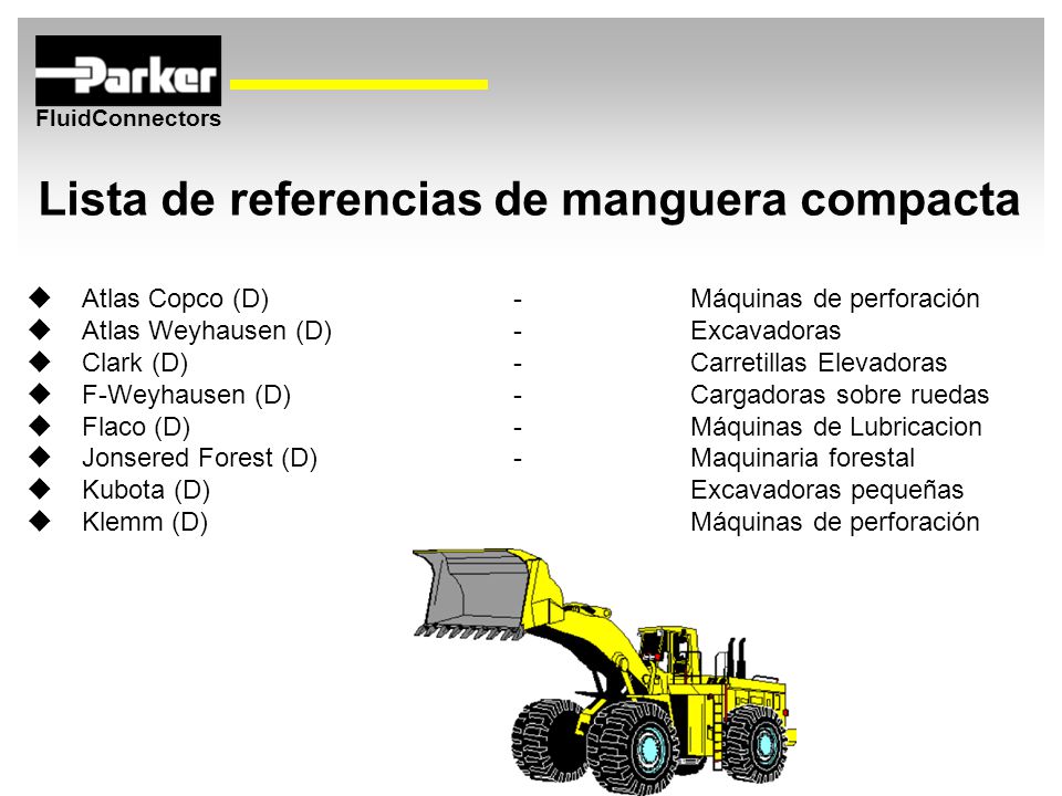 Lista de referencias de manguera compacta