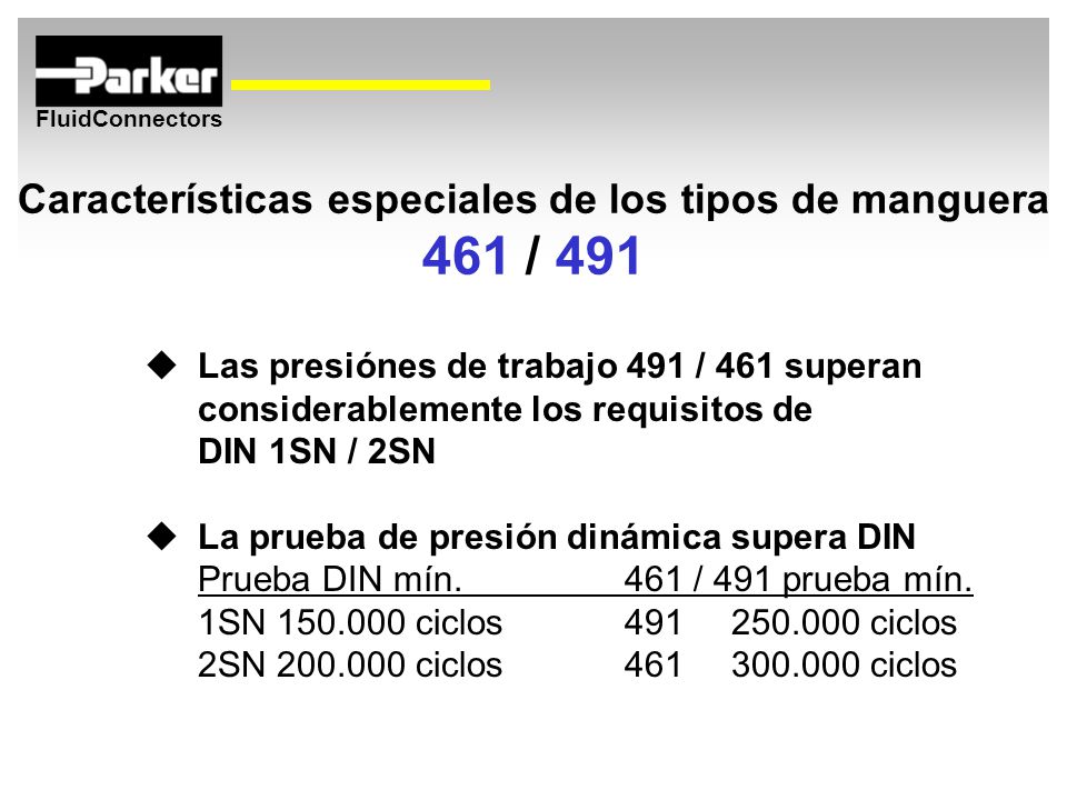 Características especiales de los tipos de manguera