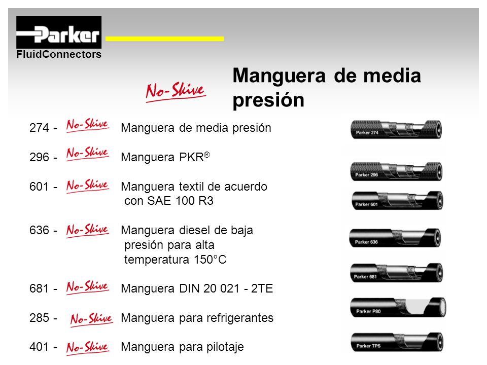 Manguera de media presión