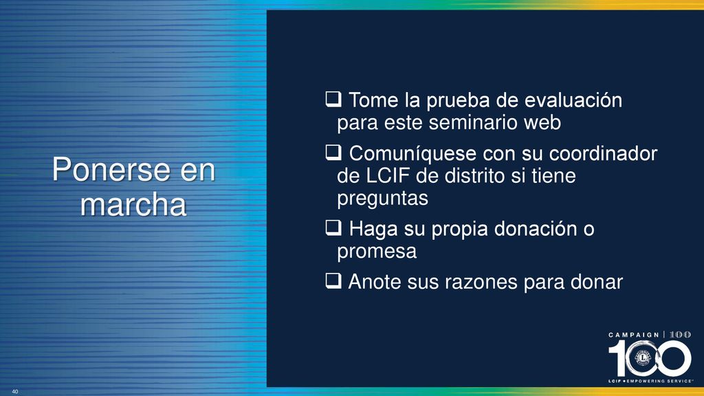 Ponerse en marcha Tome la prueba de evaluación para este seminario web