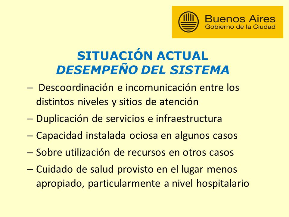 SITUACIÓN ACTUAL DESEMPEÑO DEL SISTEMA