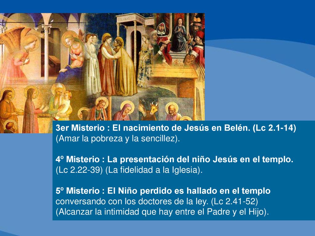 3er Misterio : El nacimiento de Jesús en Belén. (Lc 2