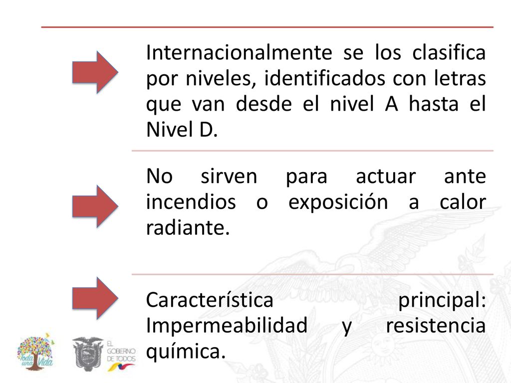 Internacionalmente se los clasifica por niveles, identificados con letras que van desde el nivel A hasta el Nivel D.