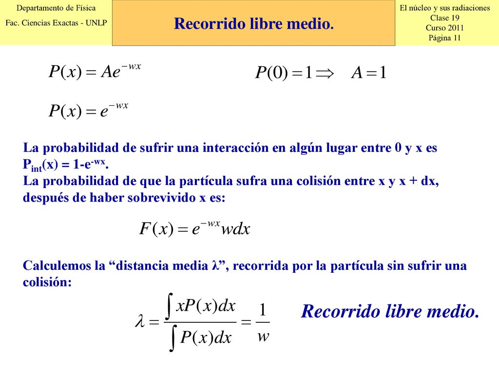 Recorrido libre medio. Recorrido libre medio.