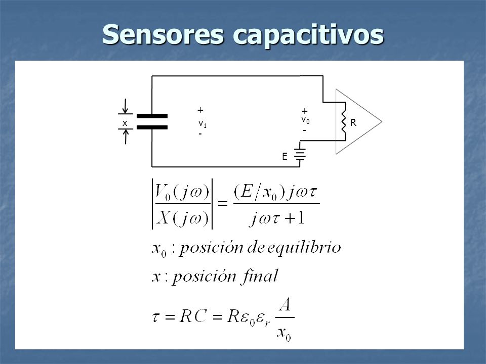 Sensores capacitivos E x v1 v0 R + -