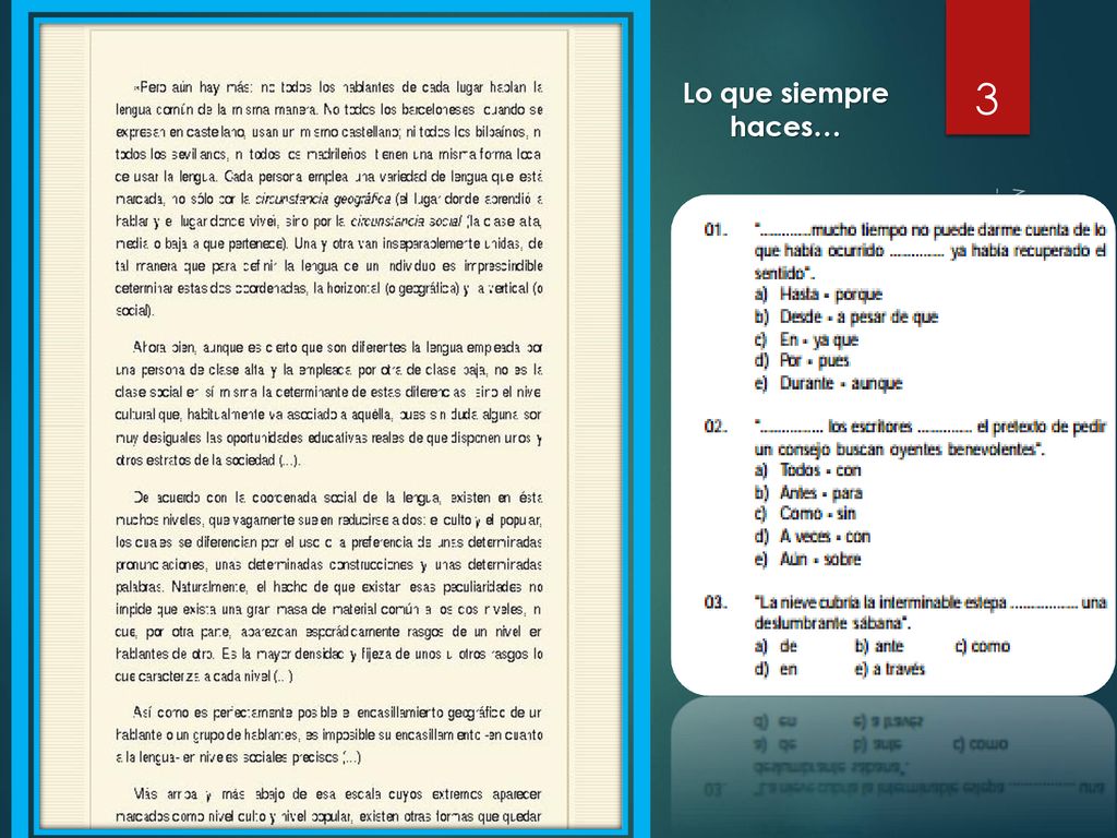 Lo que siempre haces… Mg. Manuel Calle Reyes - Libro: Razonamiento Verbal -criterios y mètodos-