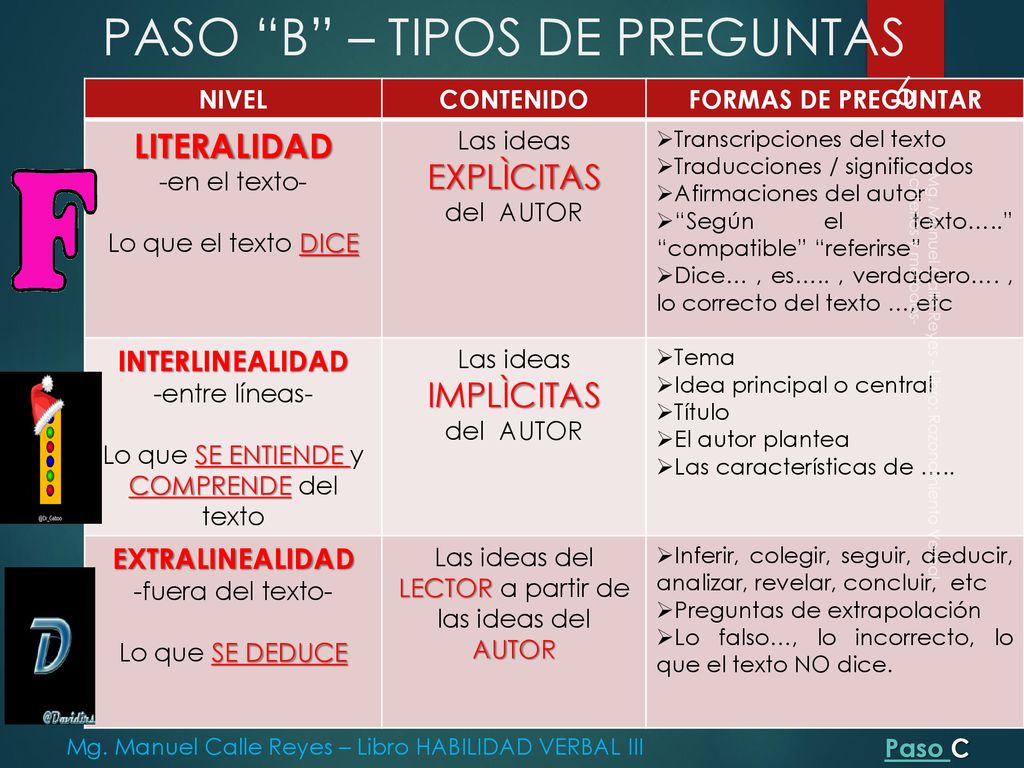 PASO B – TIPOS DE PREGUNTAS