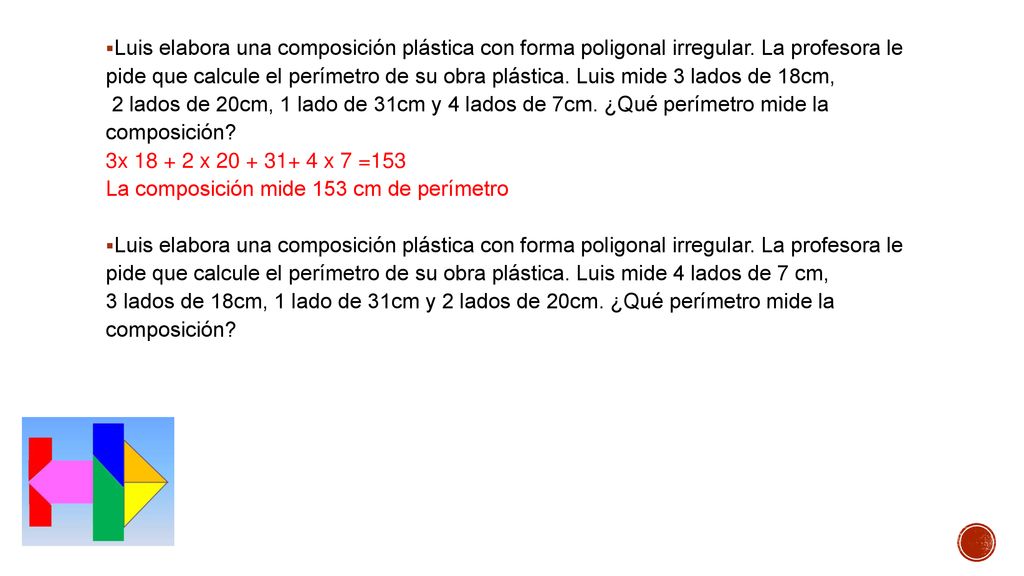 Luis elabora una composición plástica con forma poligonal irregular