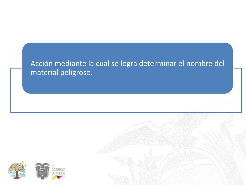Acción mediante la cual se logra determinar el nombre del material peligroso.