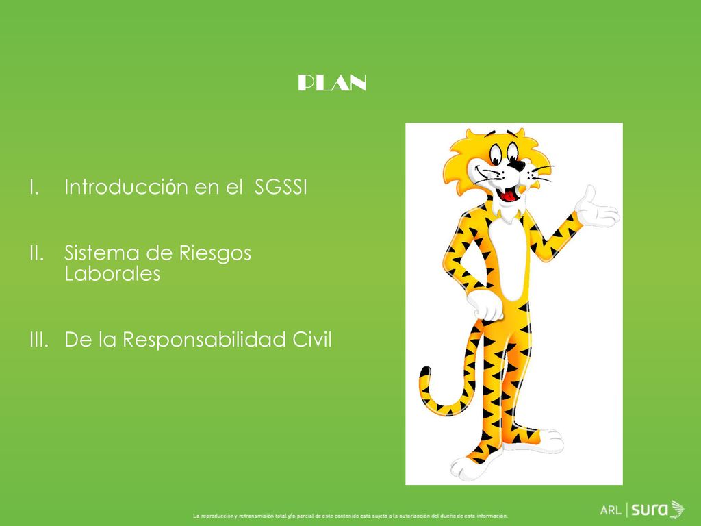 PLAN I. Introducción en el SGSSI II. Sistema de Riesgos Laborales
