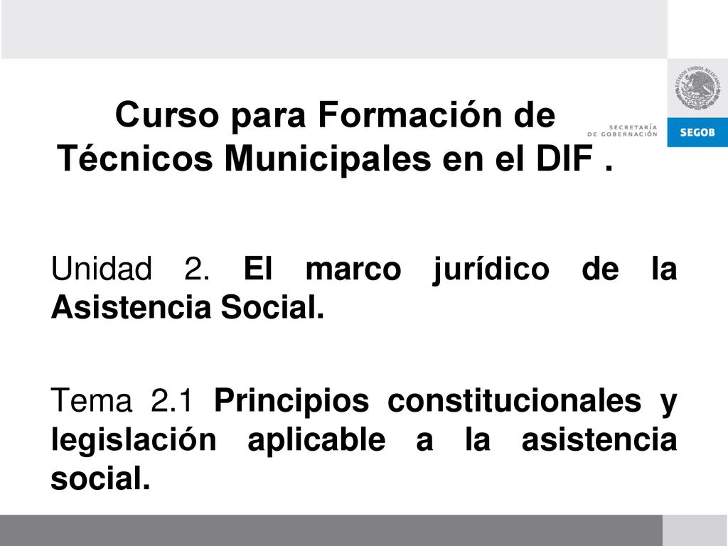 Curso para Formación de Técnicos Municipales en el DIF .