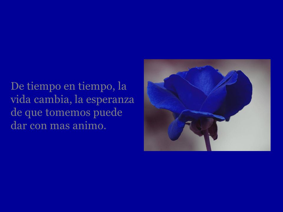 De tiempo en tiempo, la vida cambia, la esperanza de que tomemos puede dar con mas animo.