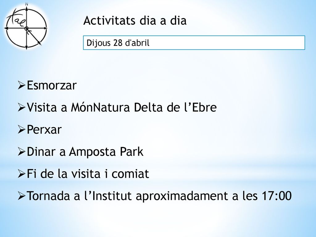 Visita a MónNatura Delta de l’Ebre Perxar Dinar a Amposta Park