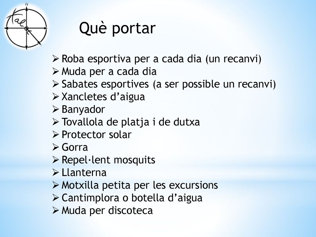 Què portar Roba esportiva per a cada dia (un recanvi)