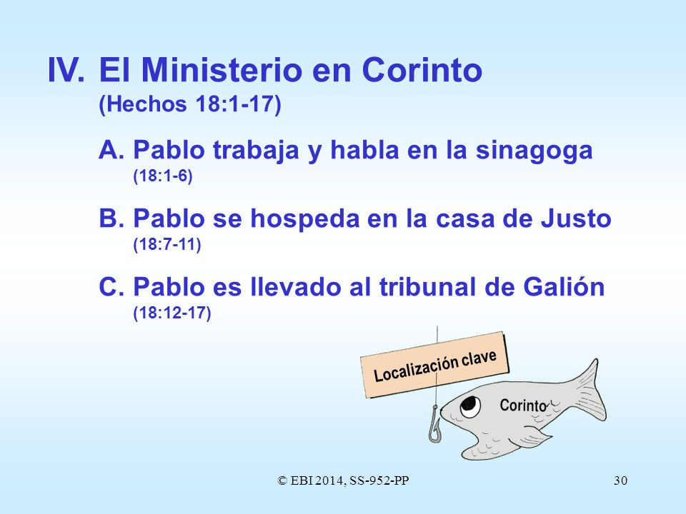 IV. El Ministerio en Corinto (Hechos 18:1-17)