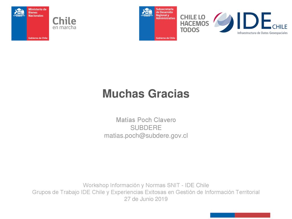 Workshop Información y Normas SNIT - IDE Chile