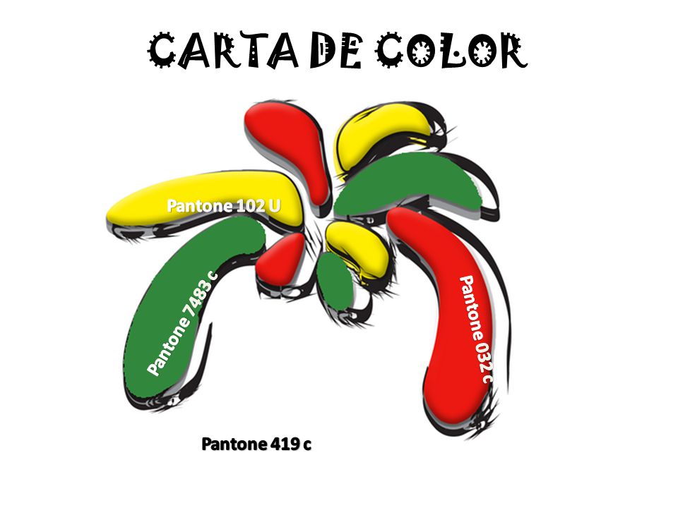CARTA DE COLOR Pantone 102 U Pantone 7483 c Pantone 032 c
