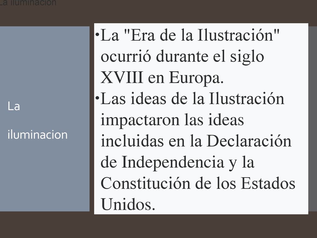 La Era de la Ilustración ocurrió durante el siglo XVIII en Europa.