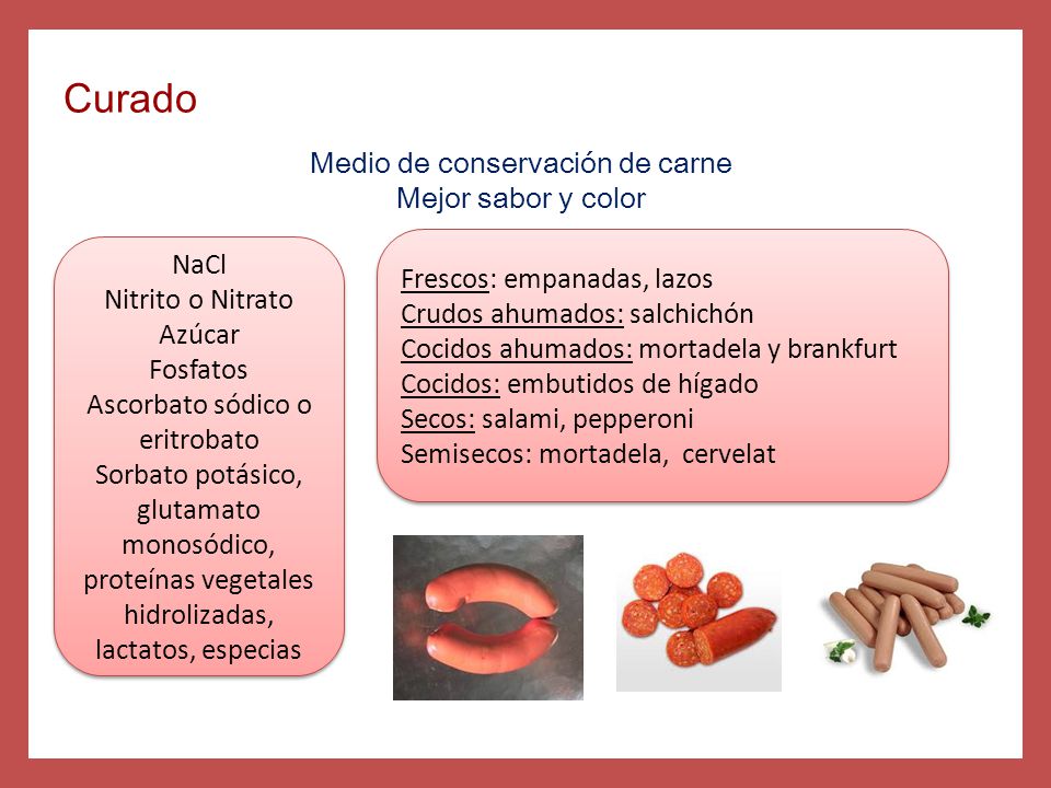 Curado Medio de conservación de carne Mejor sabor y color NaCl