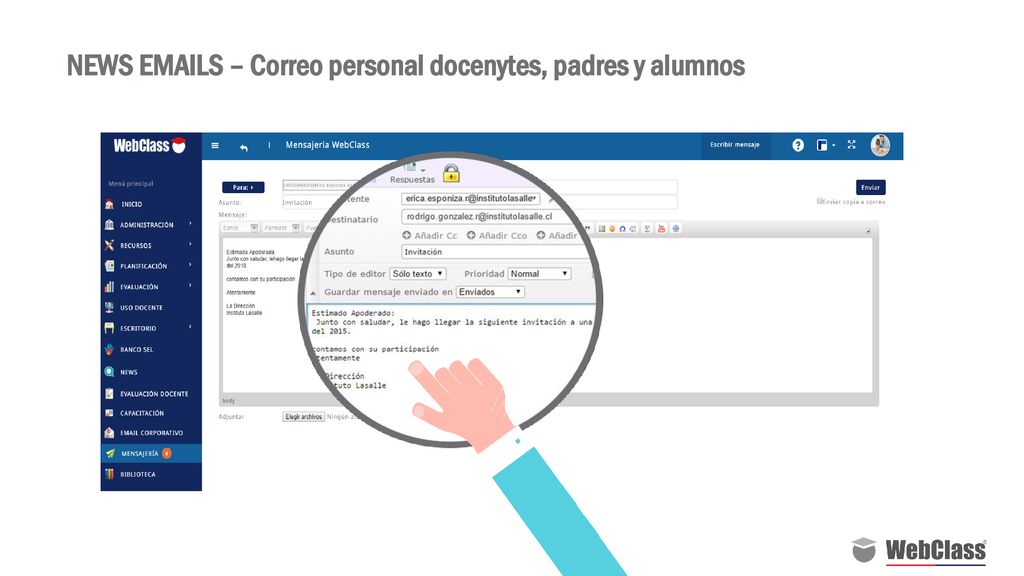 TITULOS EN MAYUSCULA NEWS  S – Correo personal docenytes, padres y alumnos