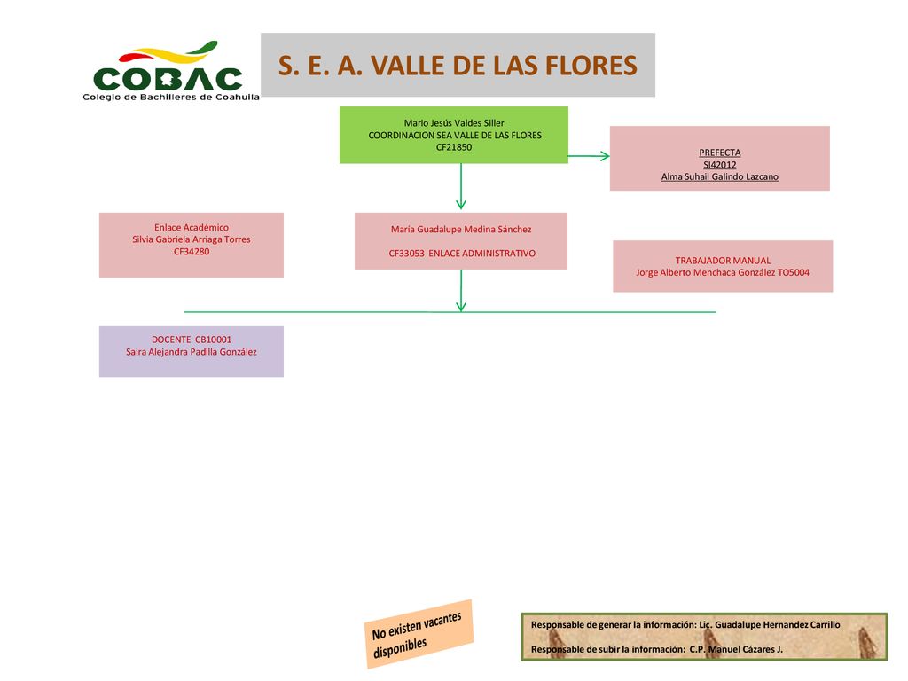 S. E. A. VALLE DE LAS FLORES No existen vacantes disponibles