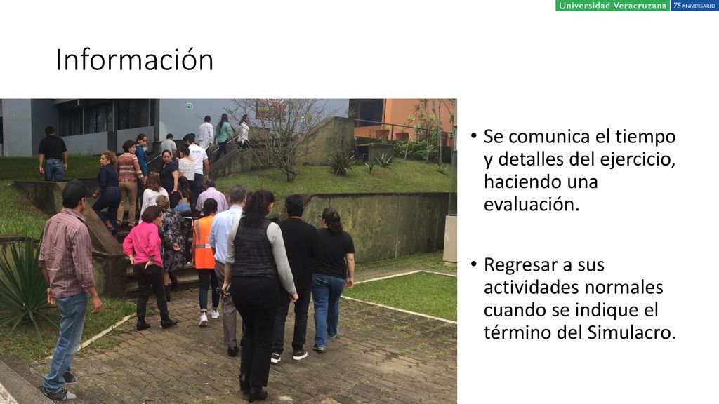 Información Se comunica el tiempo y detalles del ejercicio, haciendo una evaluación.