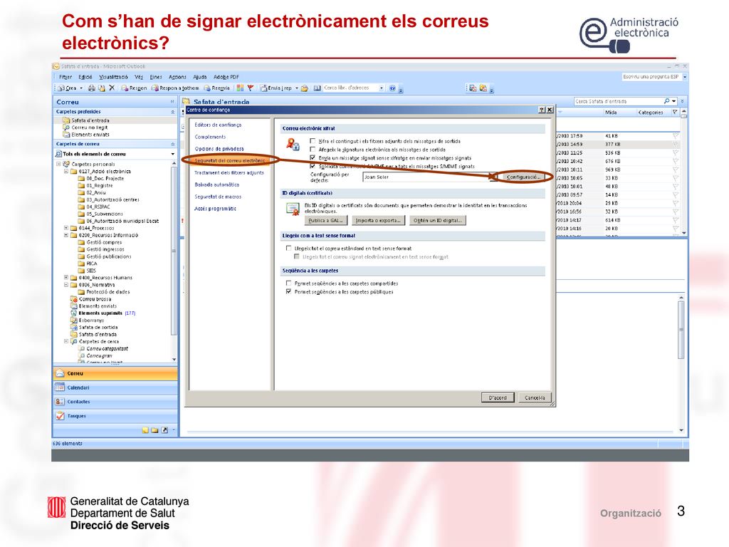 Com s’han de signar electrònicament els correus electrònics