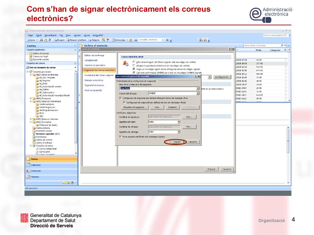 Com s’han de signar electrònicament els correus electrònics