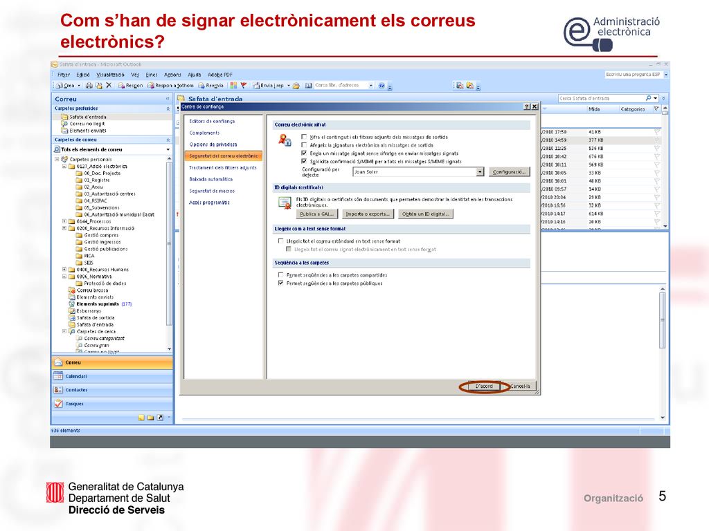 Com s’han de signar electrònicament els correus electrònics