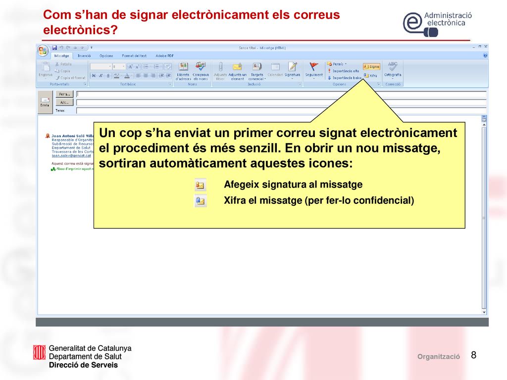 Com s’han de signar electrònicament els correus electrònics