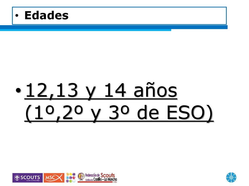 Edades 12,13 y 14 años (1º,2º y 3º de ESO)