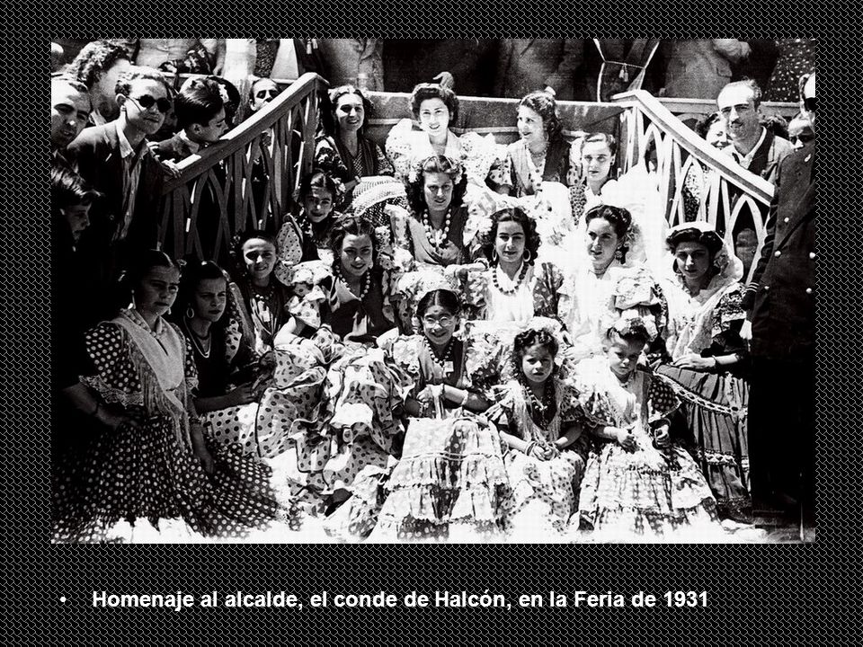 Homenaje al alcalde, el conde de Halcón, en la Feria de 1931