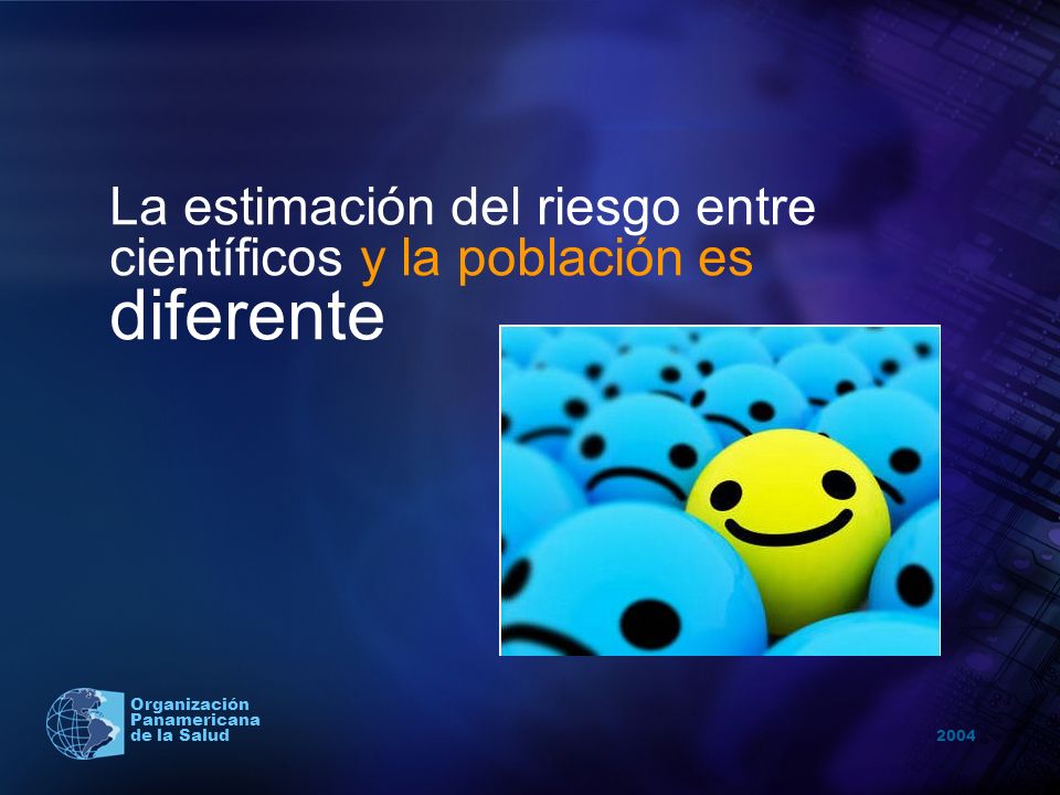 La estimación del riesgo entre científicos y la población es diferente