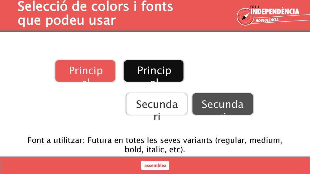 Selecció de colors i fonts que podeu usar