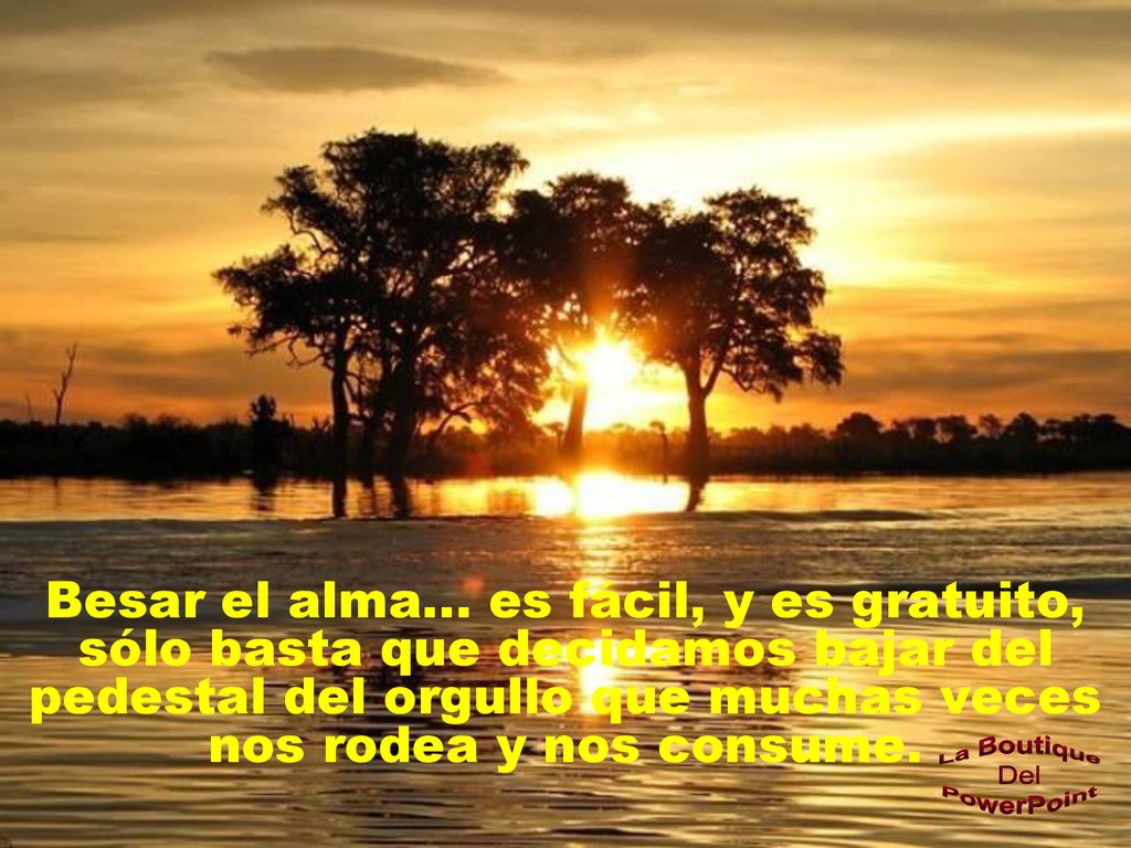 Besar el alma... es fácil, y es gratuito, sólo basta que decidamos bajar del pedestal del orgullo que muchas veces nos rodea y nos consume.