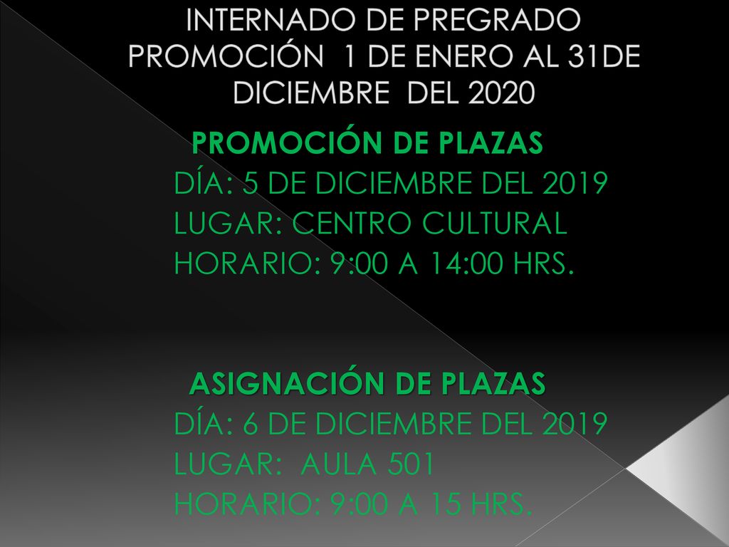 INTERNADO DE PREGRADO PROMOCIÓN 1 DE ENERO AL 31DE DICIEMBRE DEL 2020