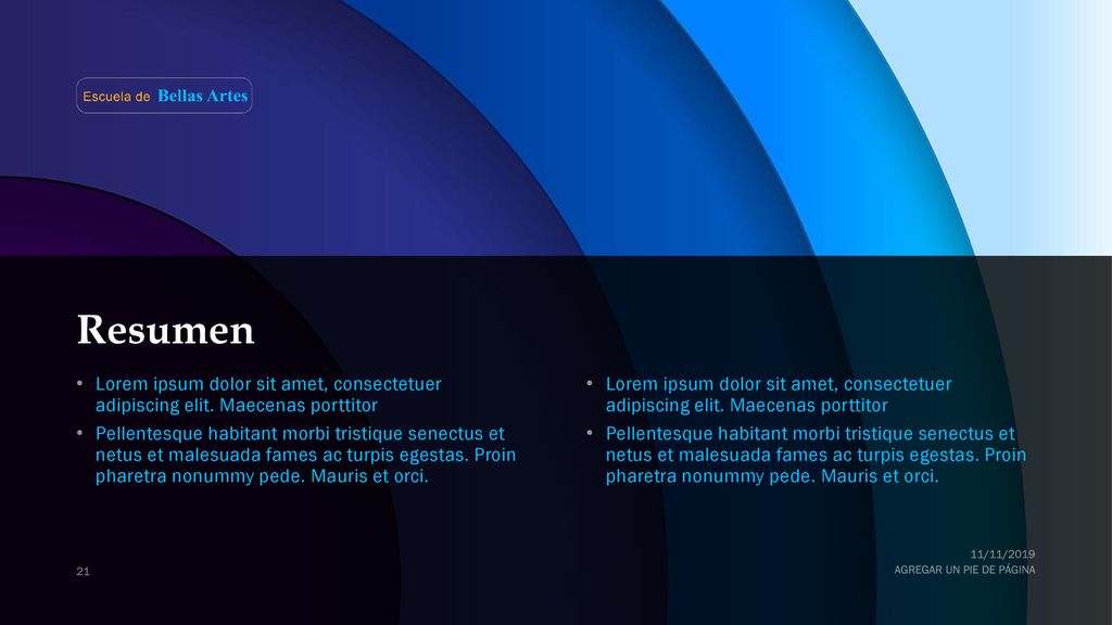 Resumen Lorem ipsum dolor sit amet, consectetuer adipiscing elit. Maecenas porttitor.