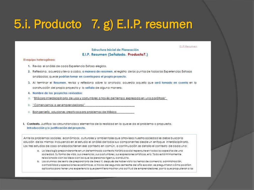 5.i. Producto 7. g) E.I.P. resumen