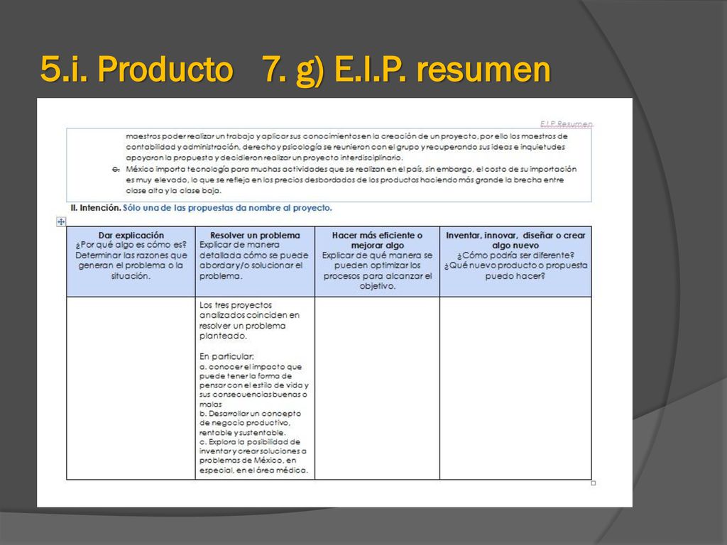 5.i. Producto 7. g) E.I.P. resumen
