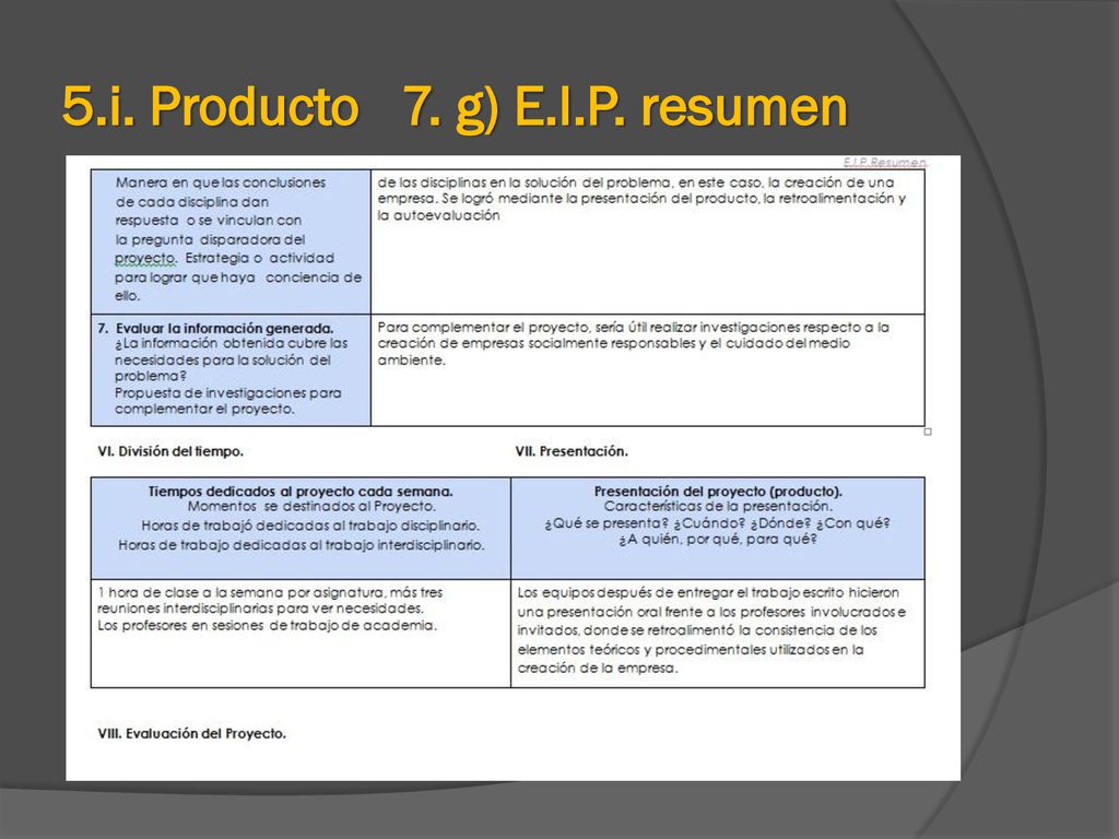5.i. Producto 7. g) E.I.P. resumen