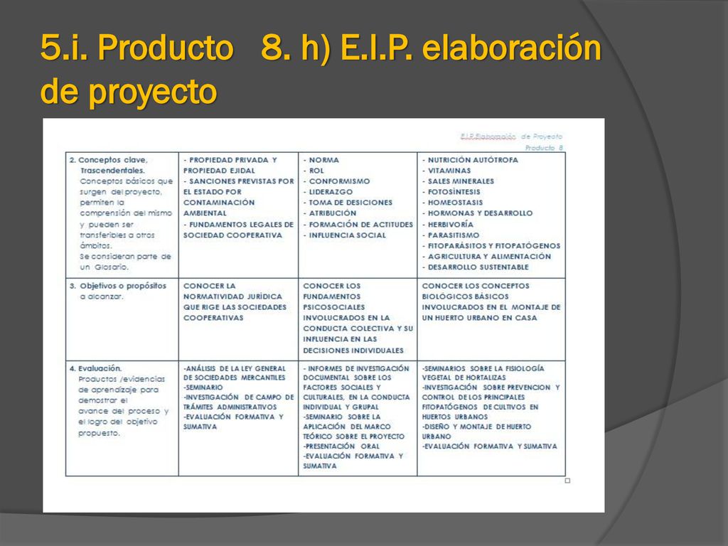 5.i. Producto 8. h) E.I.P. elaboración de proyecto
