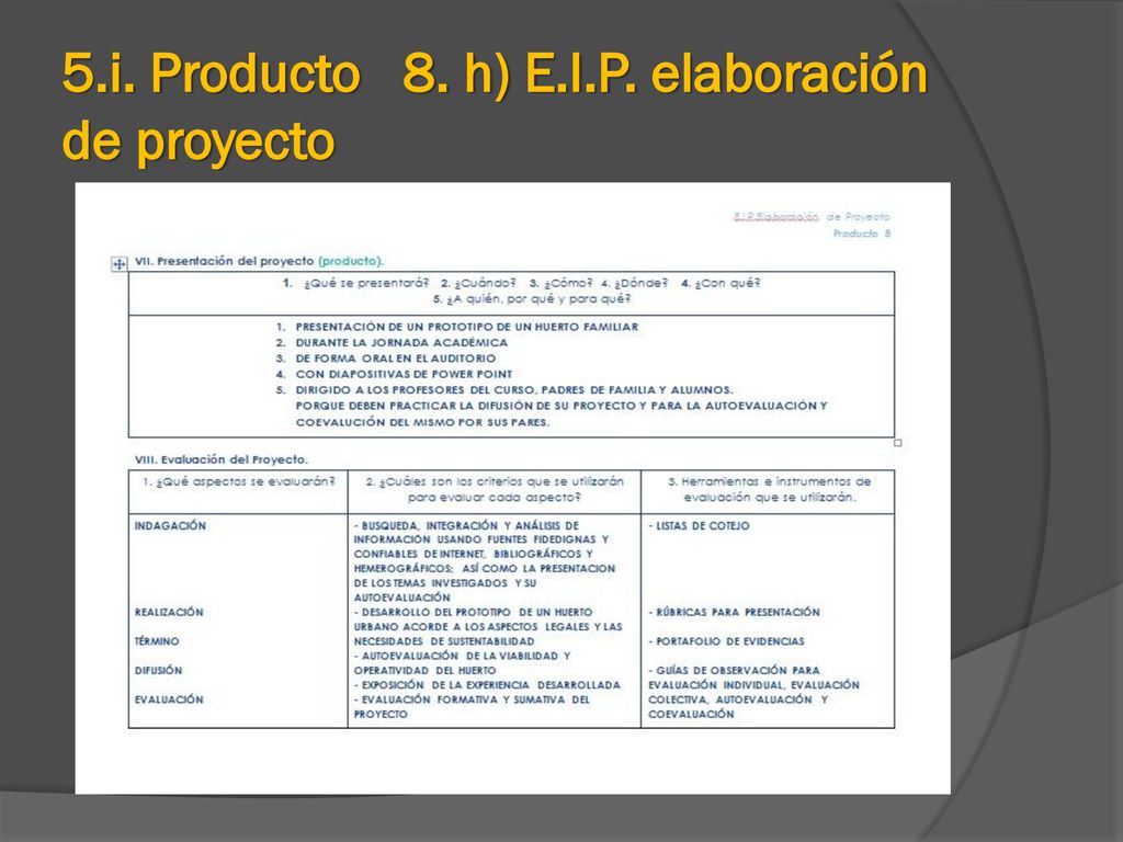 5.i. Producto 8. h) E.I.P. elaboración de proyecto