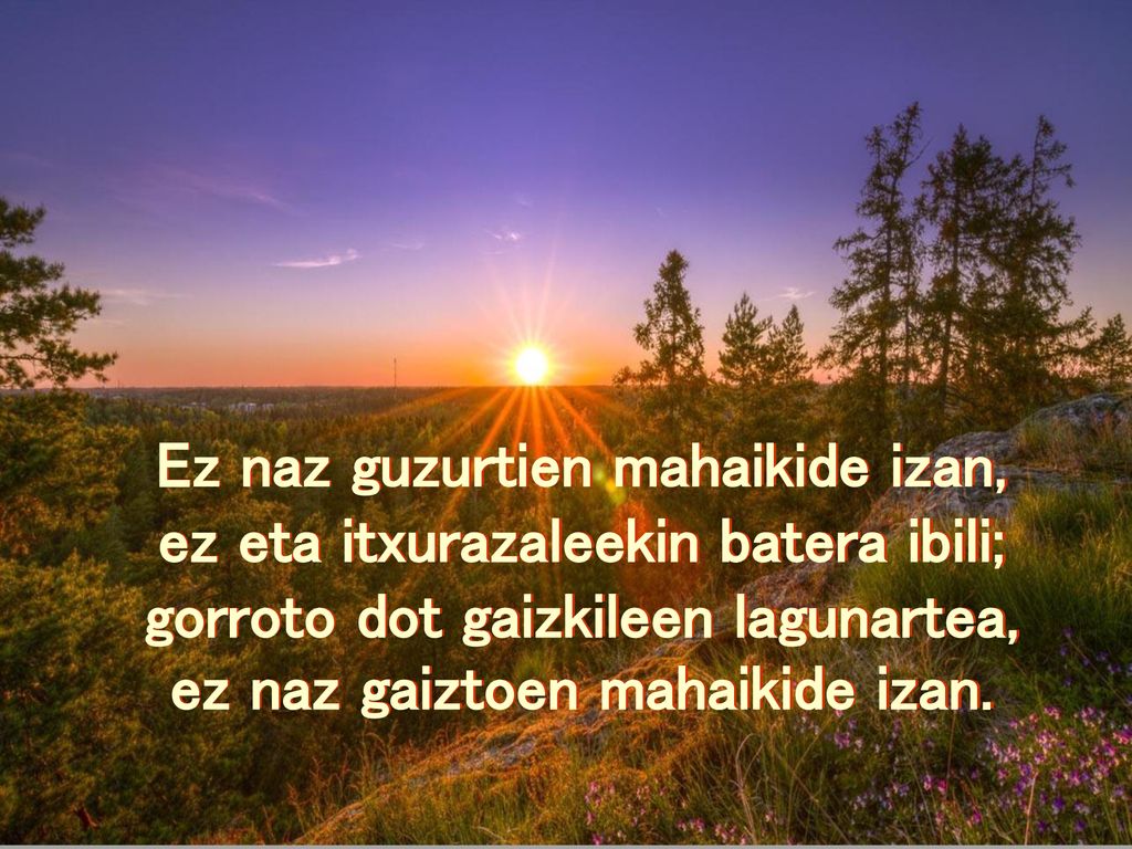 Ez naz guzurtien mahaikide izan, ez eta itxurazaleekin batera ibili;