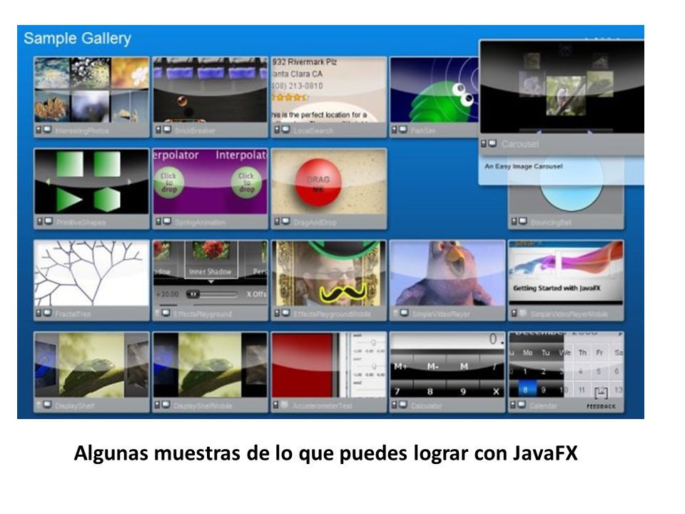 Algunas muestras de lo que puedes lograr con JavaFX